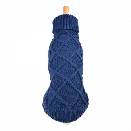 Pull Fantaisie Bleu Torsadé