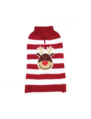 Christmas reindeer striped jumper