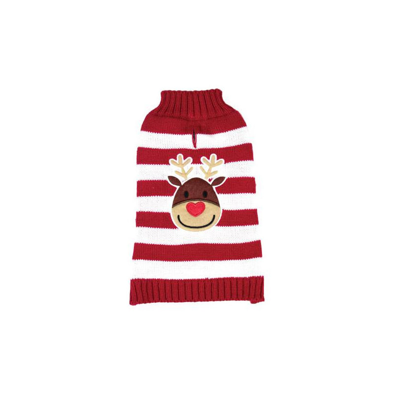 Pull rayé renne de Noël