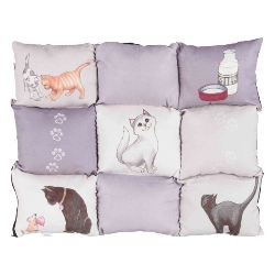 Matelas Patchwork Cat gris en velours pour chat Trixie