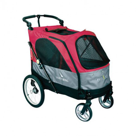Roter Safari-Hundewagen