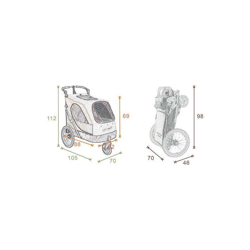 Kinderwagen Aventura XL Grau und rot