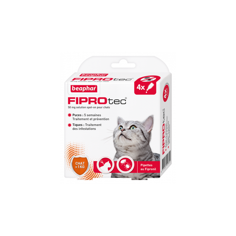 FIPROtec, pipetas antiparasitarias con Fipronil cat x4