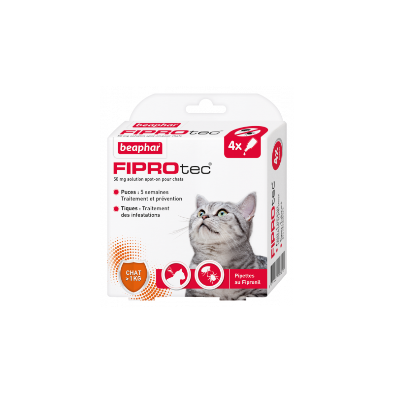 FIPROtec, pipette antiparassitarie con Fipronil cat x4