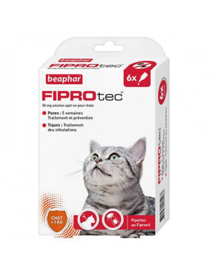 FIPROtec, pipette antiparassitarie con Fipronil cat x6