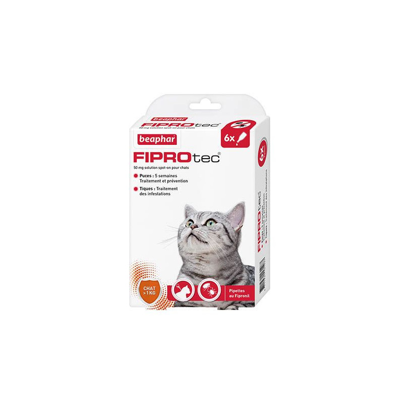 FIPROtec, pipetas antiparasitarias con Fipronil cat x6