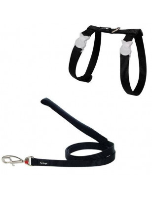 Harness and leash set Red Dingo Cats black