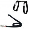 Harness and leash set Red Dingo Cats black