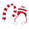 Red and white striped hat and scarf set