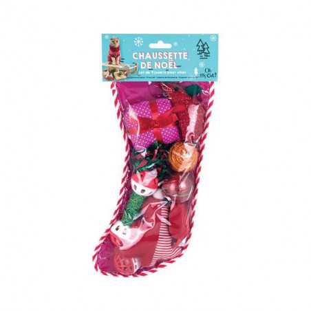 Weihnachtssocken-Set mit 9 Katzenspielzeugen