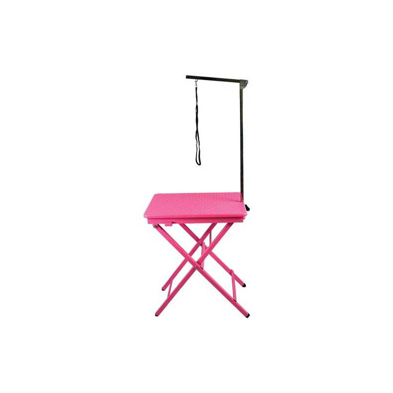 Table de toilettage pliante portable rose