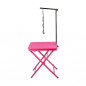 Table de toilettage pliante portable rose Table de toilettage pliante portable rose