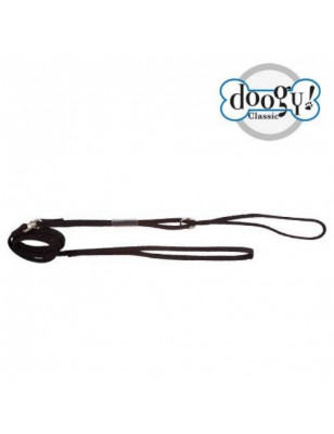 Doogy, Expo black nylon leash with chrome ring