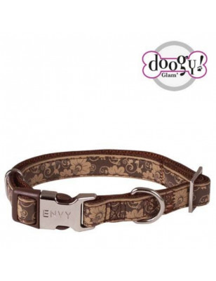 Doogy, Collier réglable Envy Flora marron