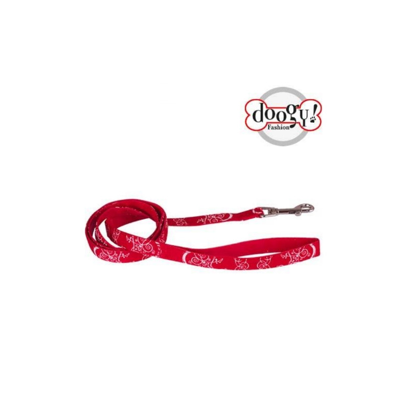 Doogy, Red fabric leash Doogy Range Beach