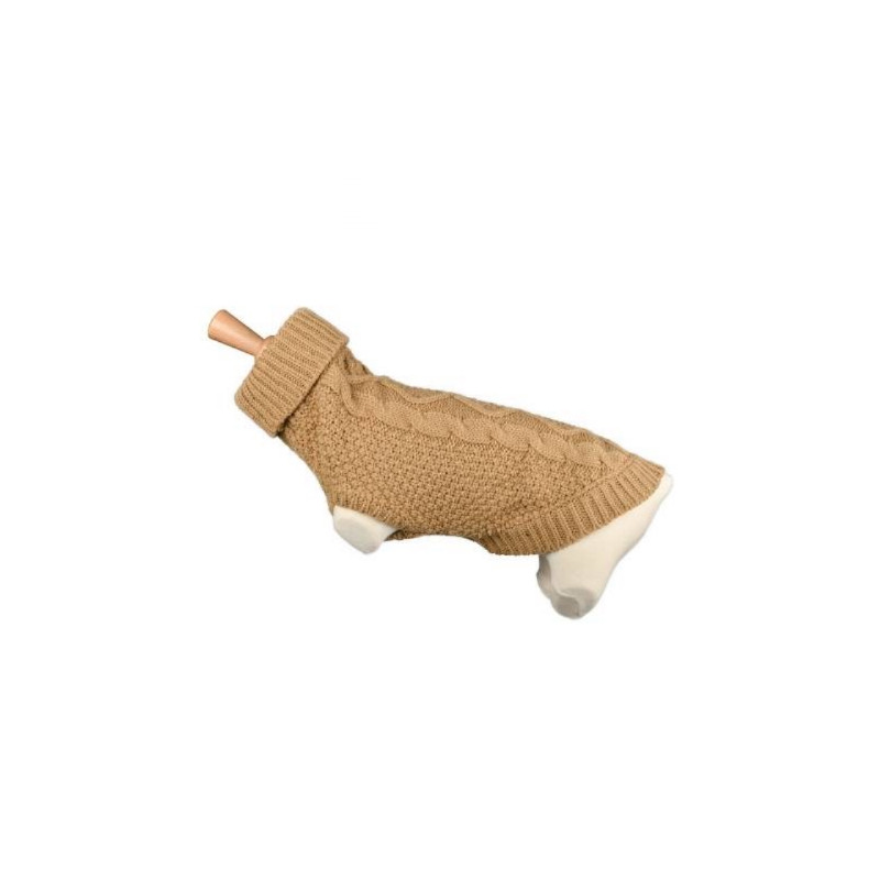 Chadog, Pull Fantaisie Beige Torsadé