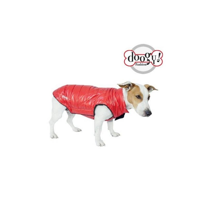 Doogy, Fun Fashion red puffer jacket