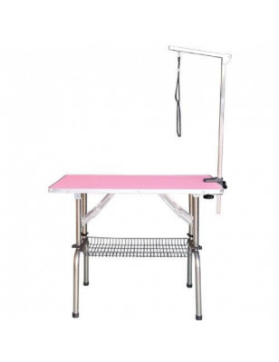 Phoenix, Folding table with single gallows without wheels pink