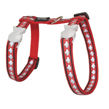 Ensemble harnais et laisse Red Dingo Chats Reflective rouge