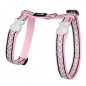 Ensemble harnais et laisse Red Dingo Chats Reflective rose