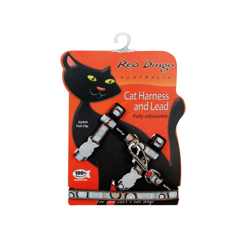 Ensemble harnais et laisse Red Dingo Chats Fantaisie marron Ensemble harnais et laisse Red Dingo Chats Fantaisie marron