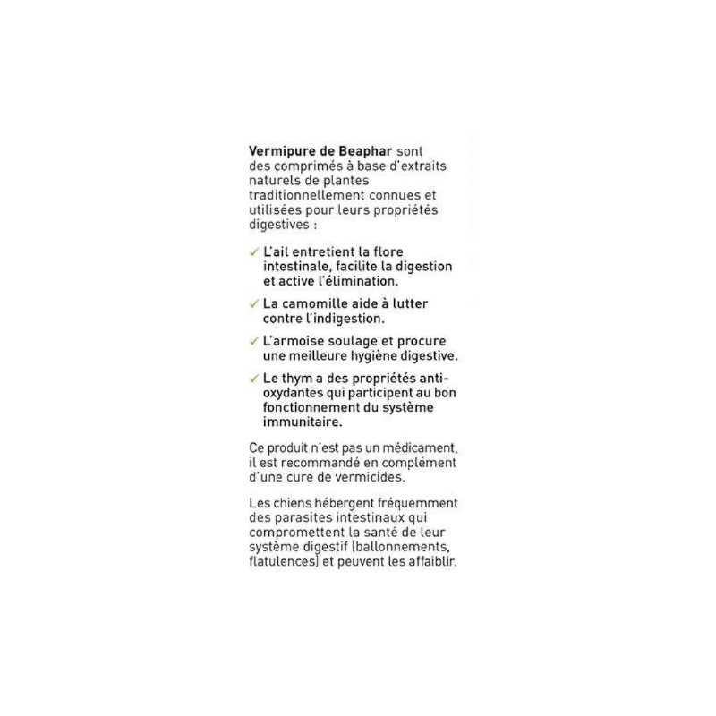 Beaphar, Vermipure comprimés pour grand chien Beaphar