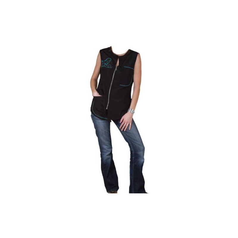Chadog, Carina ärmellose Bluse Blau Chadog, Carina ärmellose Bluse Blau