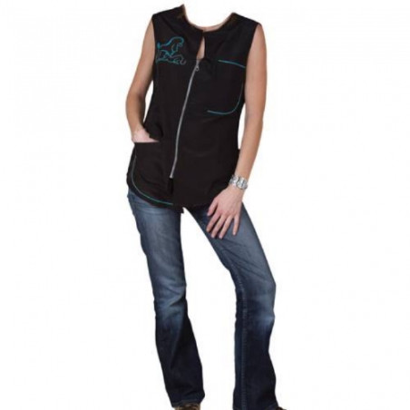 Chadog, blaue ärmellose Carina-Bluse
