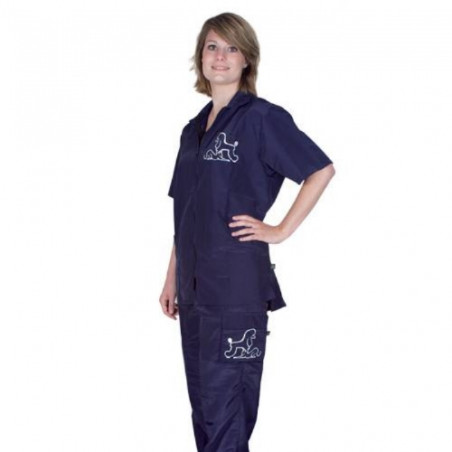 Chadog, Preciosa Bluse mit blauen kurzen Ärmeln