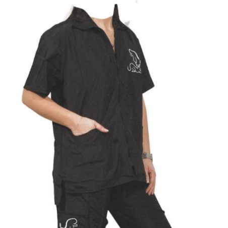 Chadog, Preciosa Bluse mit kurzen Ärmeln schwarz