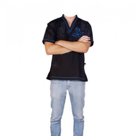 Chadog, Blouse Daniela à manches courtes brodée bleue