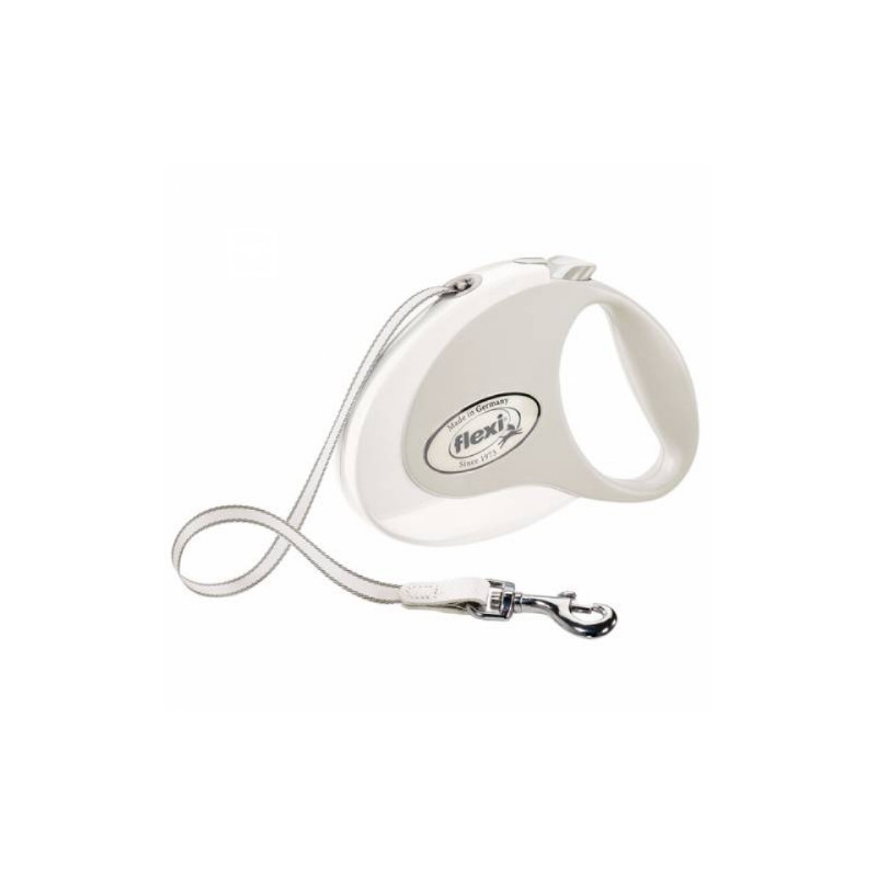 Chadog, White Flexi Style Strap Leash