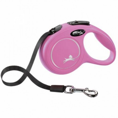 Chadog, Laisse Flexi New Classic rose avec sangle