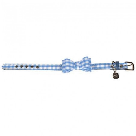 Doogy, Collier  Vichy bleu clair
