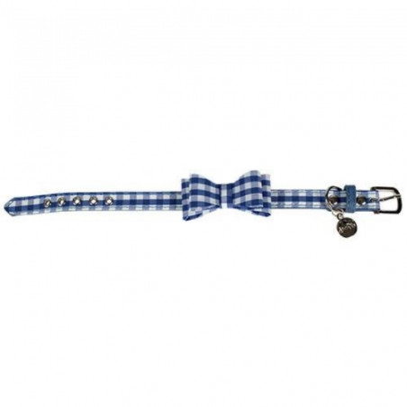 Doogy, Collier  Vichy bleu marine