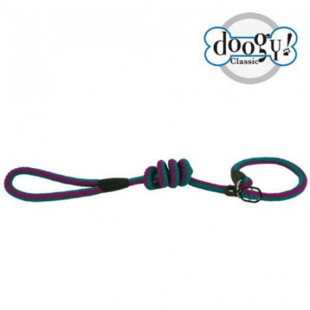 Doogy, correa de lazo de cuerda violeta y turquesa neón