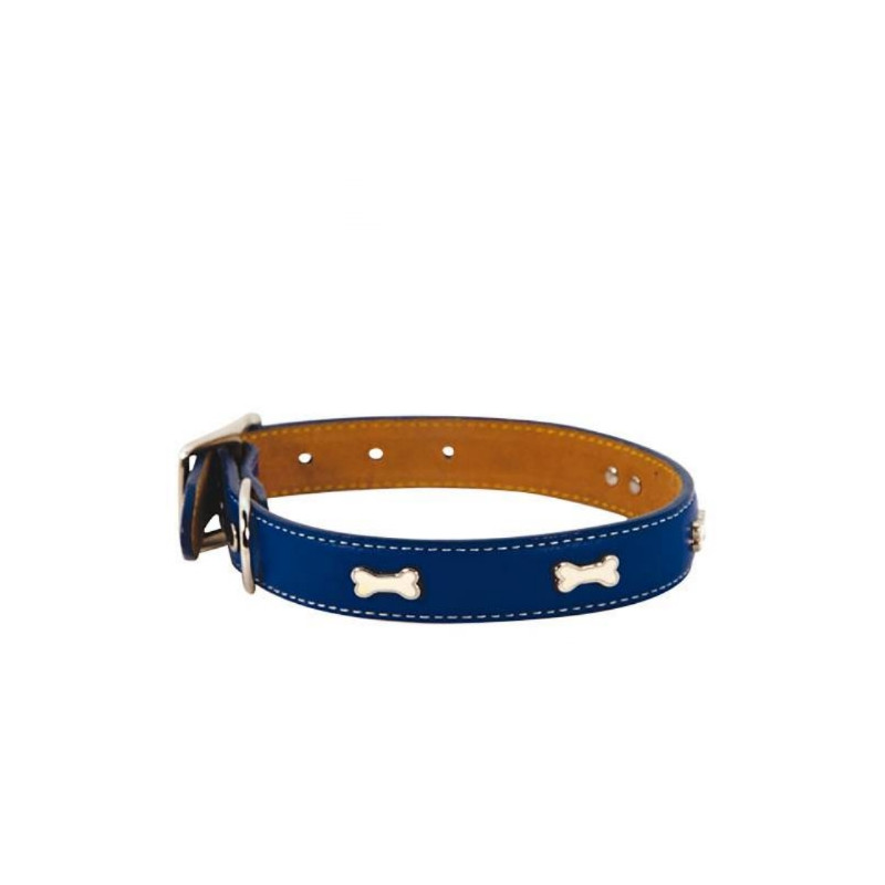 Chadog, Collar de cuero azul índigo