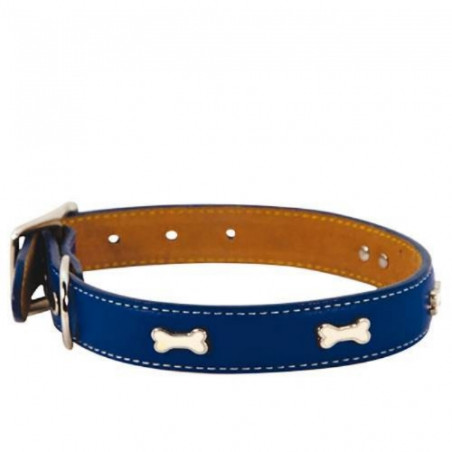 Chadog, collare in pelle blu indaco