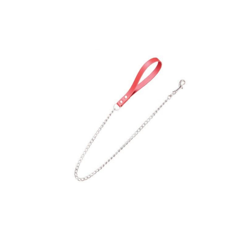 Chadog, Laisse Cuir et Chaîne Amazone Rouge Chadog, Laisse Cuir et Chaîne Amazone Rouge