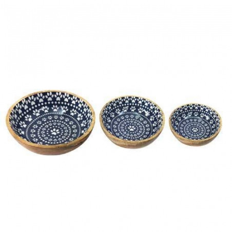 Divers, Gamelle design en bois et motifs bleus et blancs