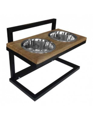 Divers, Porte-gamelle en bois sur pied 2x800 ml