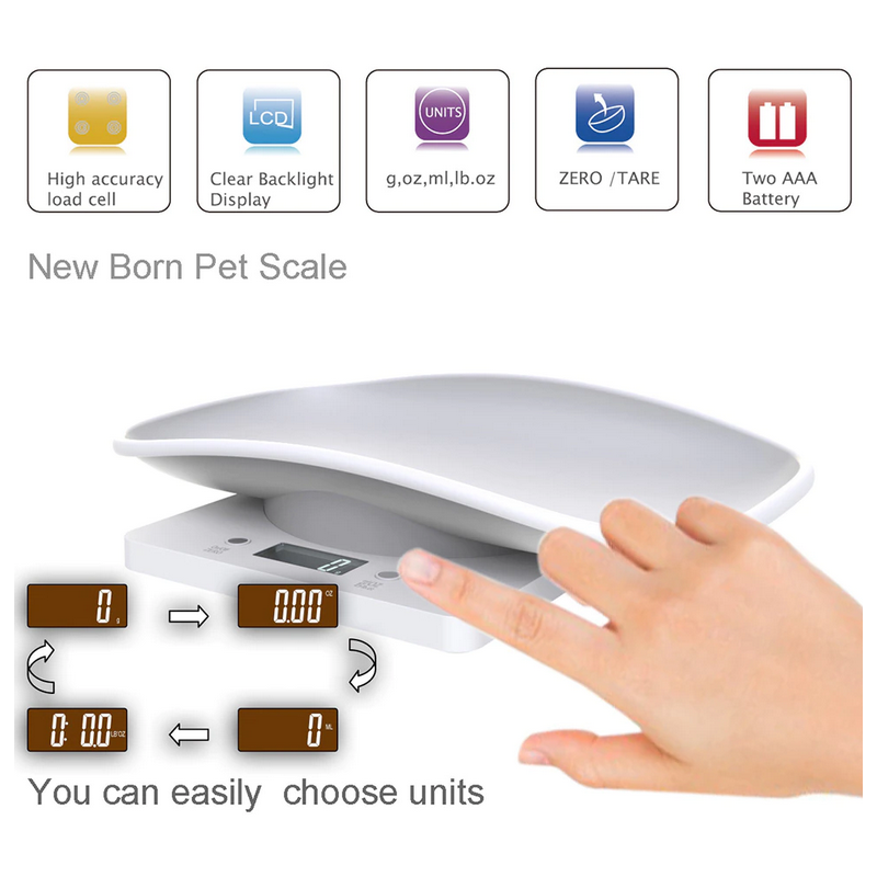 Electronic scale for newborn animals