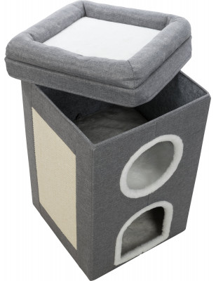 Cat Tower Saul Gris – Arbre à chat compact et moderne