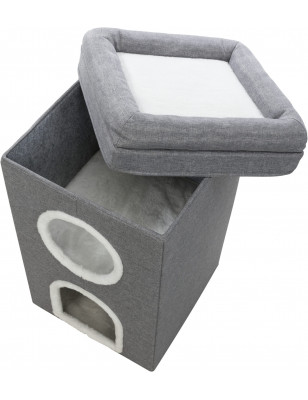 Cat Tower Saul Gris – Arbre à chat compact et moderne
