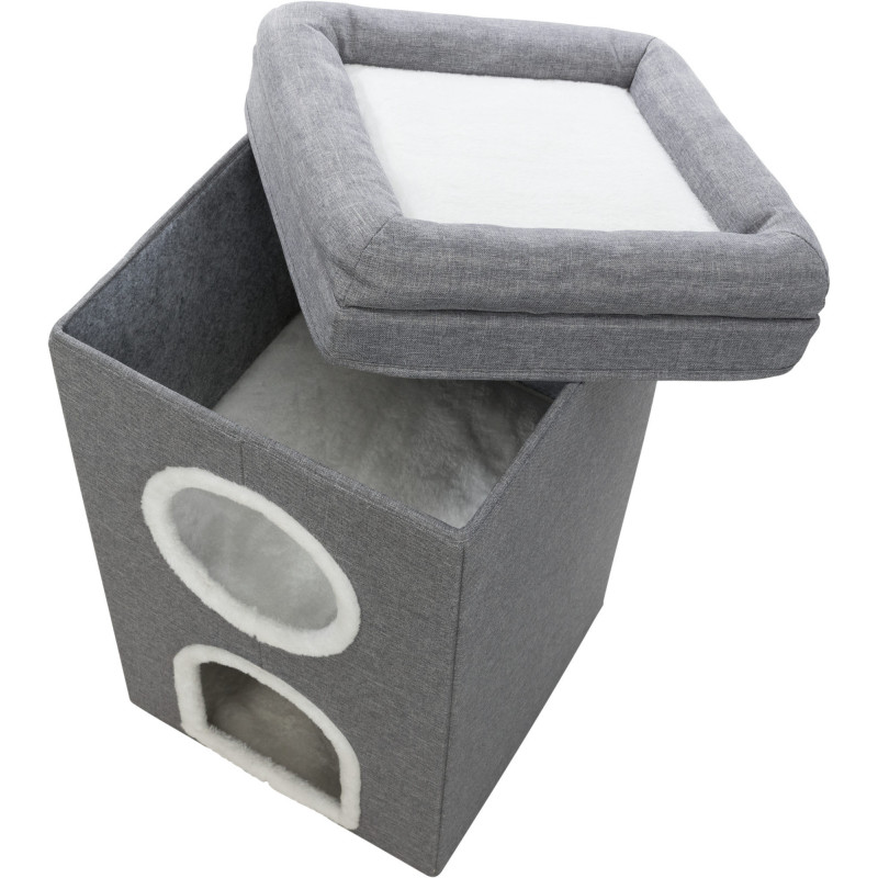 Cat Tower Saul Gris – Arbre à chat compact et moderne