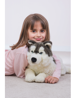 Peluche Husky 60 cm – Teddy Hermann | Grand & Réaliste