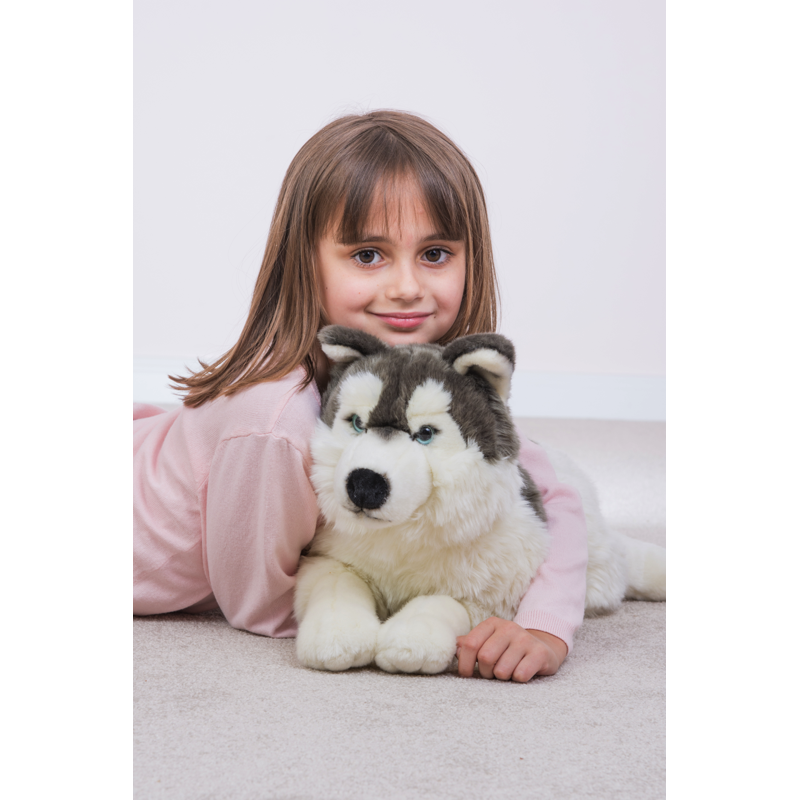 Peluche Husky 60 cm – Teddy Hermann | Grand & Réaliste
