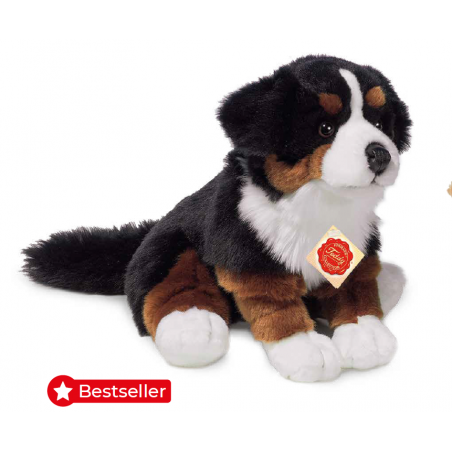 Peluche hecho a mano de Teddy Hermann, perro de montaña bernés sentado - 29 cm