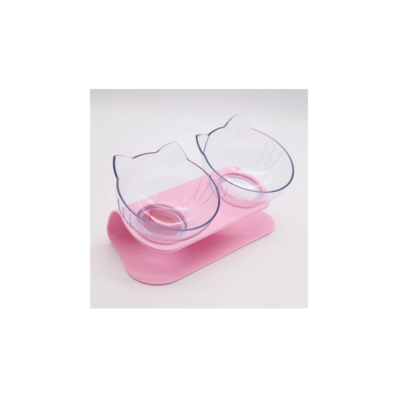Inclined double Meow bowl