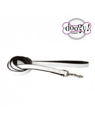 Doogy, White / black leash Doogy Simili Strass range